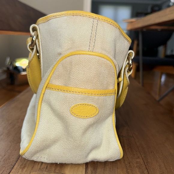 Authentic Celine Linen Boogie Bag with Yellow Trim & Accents - Picture 15 of 15